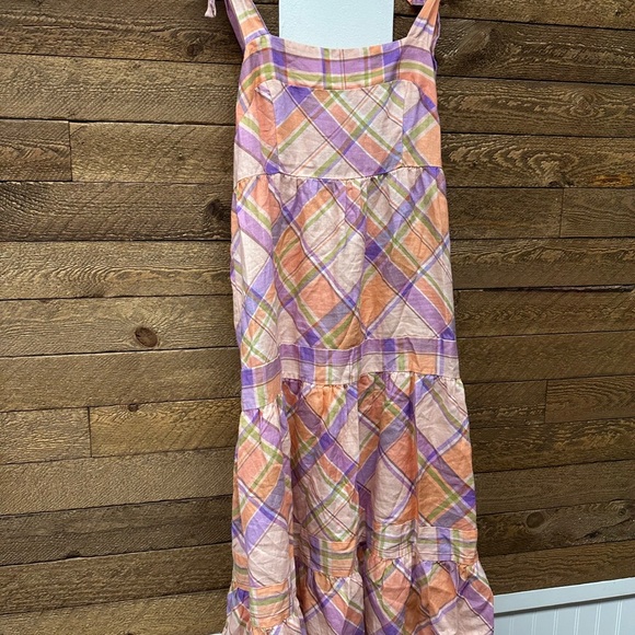 Anthropologie Kachel Tie Strap Linen Maxi Dress – Size L - Picture 8 of 10